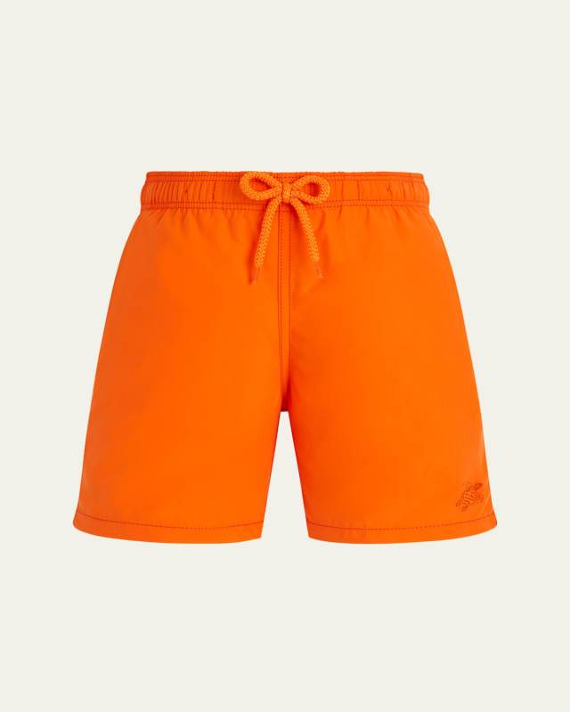 Boy's Embroidered Logo Swim Shorts, Size 2-14